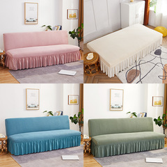 Corn Cob Sofa Bed Cover Skirt Style Foldable Armless Elastic Sofa Cover with Hem Border Cross-border Wholesale