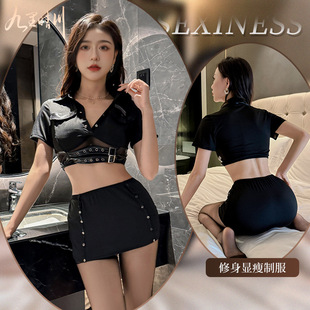 Jiuli Qingchuan Sexy Underwear Slim-fit Slim-fit Uniform Sexy Lace Pajamas cos Free Fun Adult Supplies