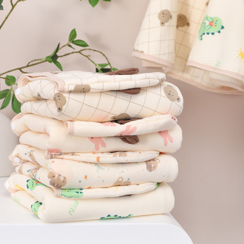 Children's autumn and winter quilted gauze cloak hooded baby going out warm cloak shawl baby warm blanket