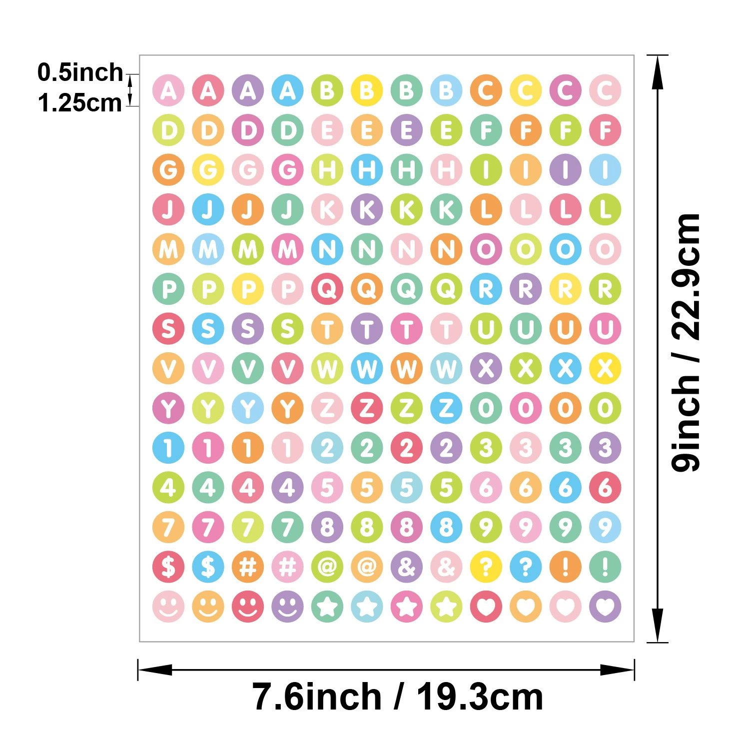 Waterproof sticker, cards, 0.5 inch, DIY