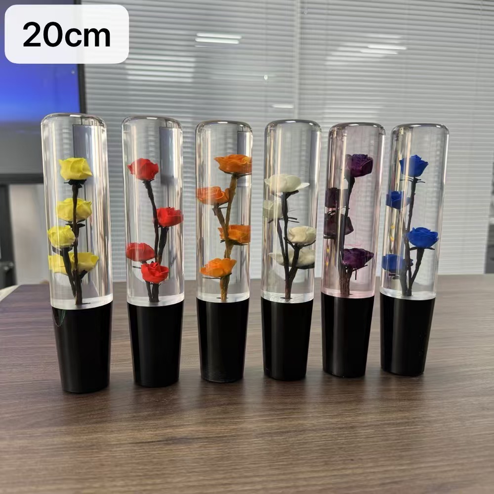 10/15/20CM Acrylic Crystal Rose Car Gear Shift Knob