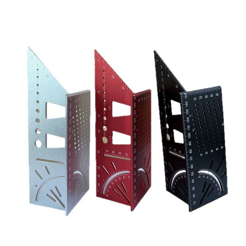 Aluminum alloy carpenter angle ruler multifunction 45/90 degree scribing tool marking gauge dovetail slot ruler