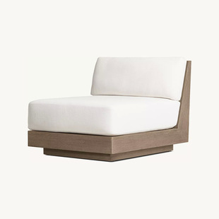 Outdoor Teak Sofa Courtyard Waterproof Sunscreen Dew Day Villa Solid Wood Old Outdoor Garden Leisure Sofa Combination