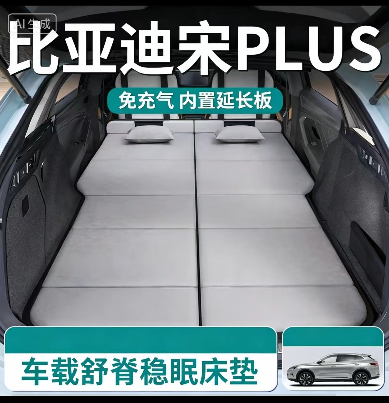 Car travel bed, inflatable-free, rear seat sleeping pad, car extension board, universal trunk folding mattress, wholesale