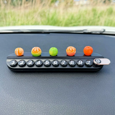 hide decorative items – Nömrəli dayanma kartı - 5-small-oranges-parking-sign-black-free-aromatherapy-stick-traceless-glue