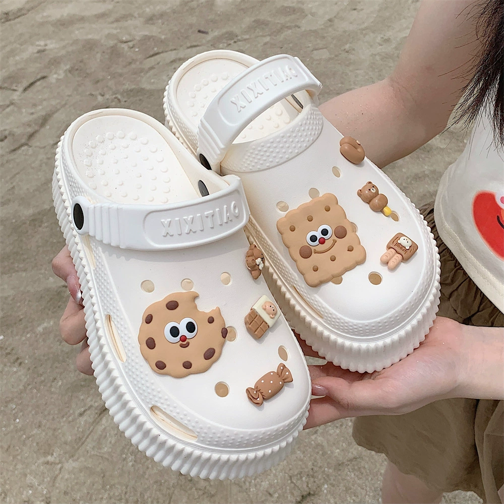 Креативная Милая бисквитная обувь на платформе Baotou в японском стиле, удобные женские летние пляжные сандалии на открытом воздухе