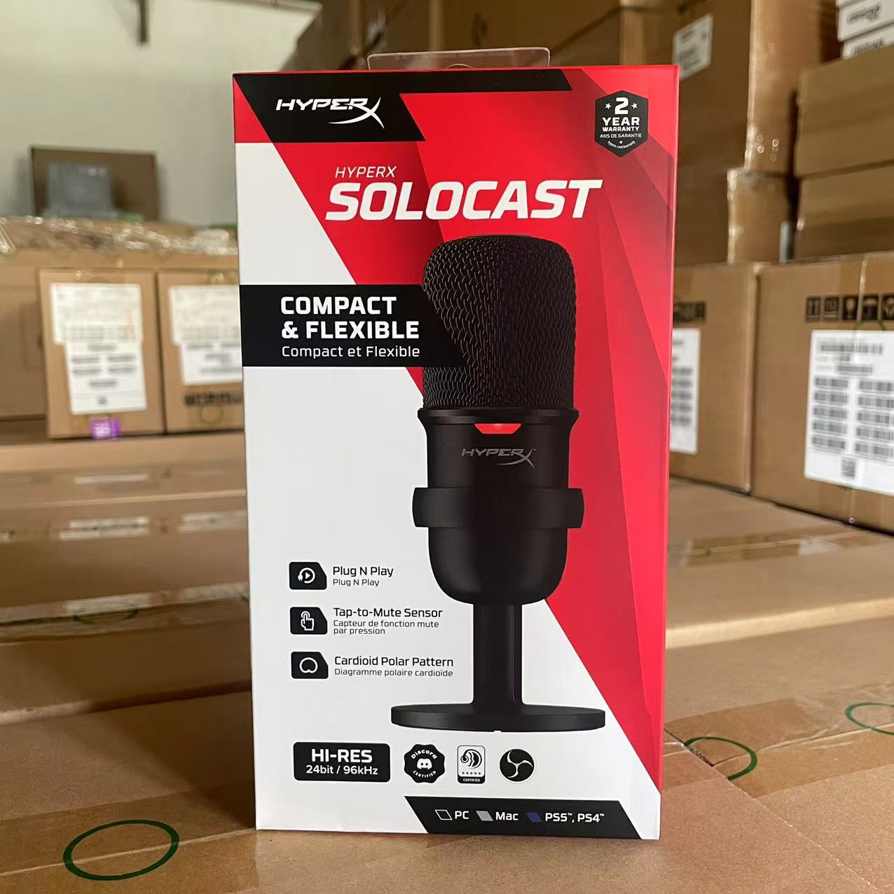 Hyperx Quadcast S SOLOCAST Extremadamente desconocido Vaso de sonido Rima de sonido 2S Micrófono