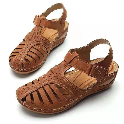 Large size sandals, women's new comfortable Roman style sandals, round head hole sandals, women's shoes