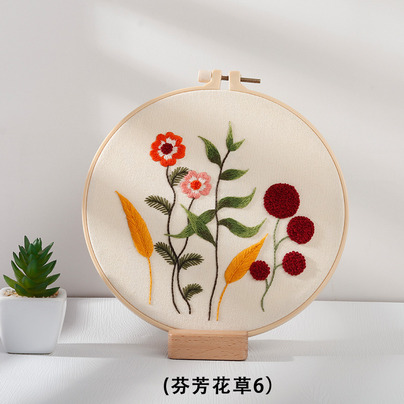 Original DIY bordado hecho a mano paquete de material fragante flores y plantas frescas estilo Europeo traje de costura transfronteriza Inglés