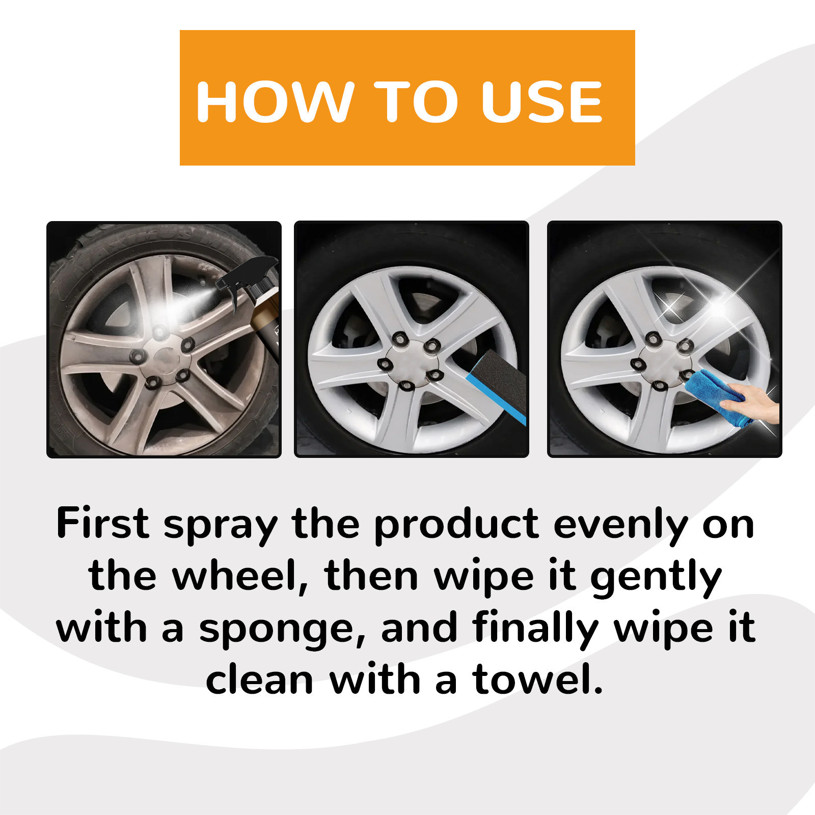 Homonth Car Tire Cleaner Set Wheel Hub Refurbishment Cleaning Polishing Maintenance Multi-Functional Cleaning Agent