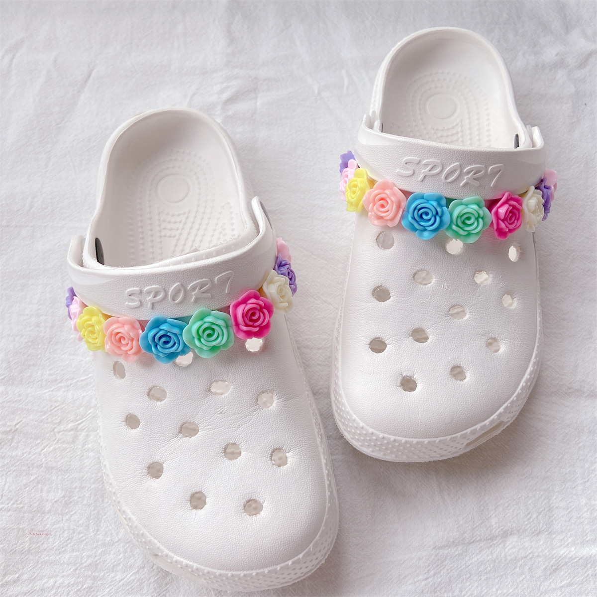 Summer Season Colorful Shoe Accessories Plastic Slippers Summer Shoe Buckle