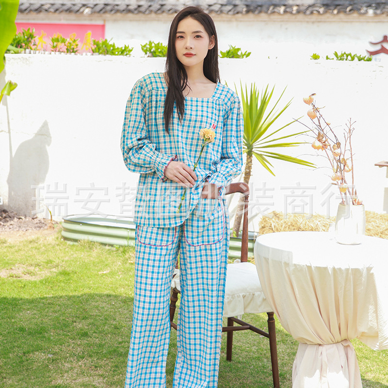 夏の新しい綿麻パジャマ男女外出部屋服夏の清涼服スカート夏のパジャマ通気吸汗|undefined