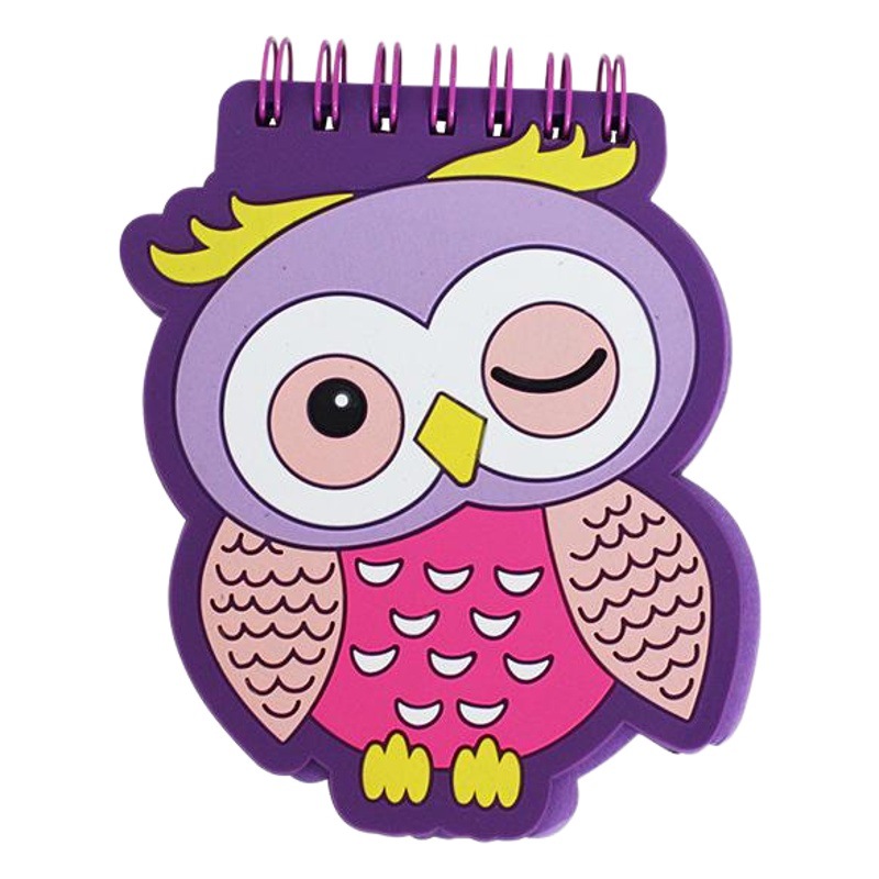 Cuaderno de dibujos animados creativo portátil Bloc de notas portátil PVC cubierta de goma suave bobina de hoja suelta al por mayor