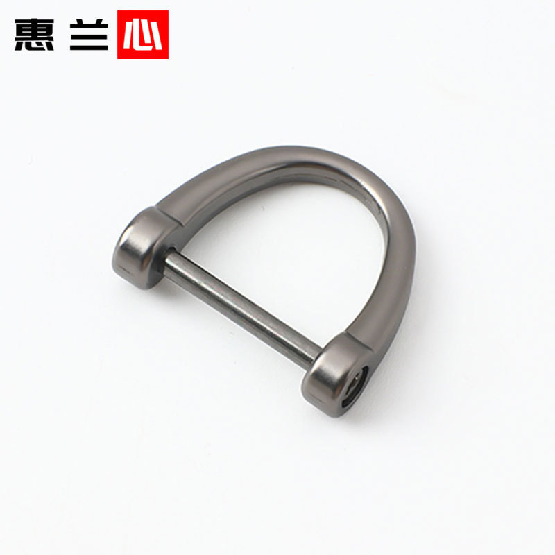 Factory wholesale zinc alloy horseshoe buckle car keychain accessories metal jewelry small gift pendant D-shaped buckle