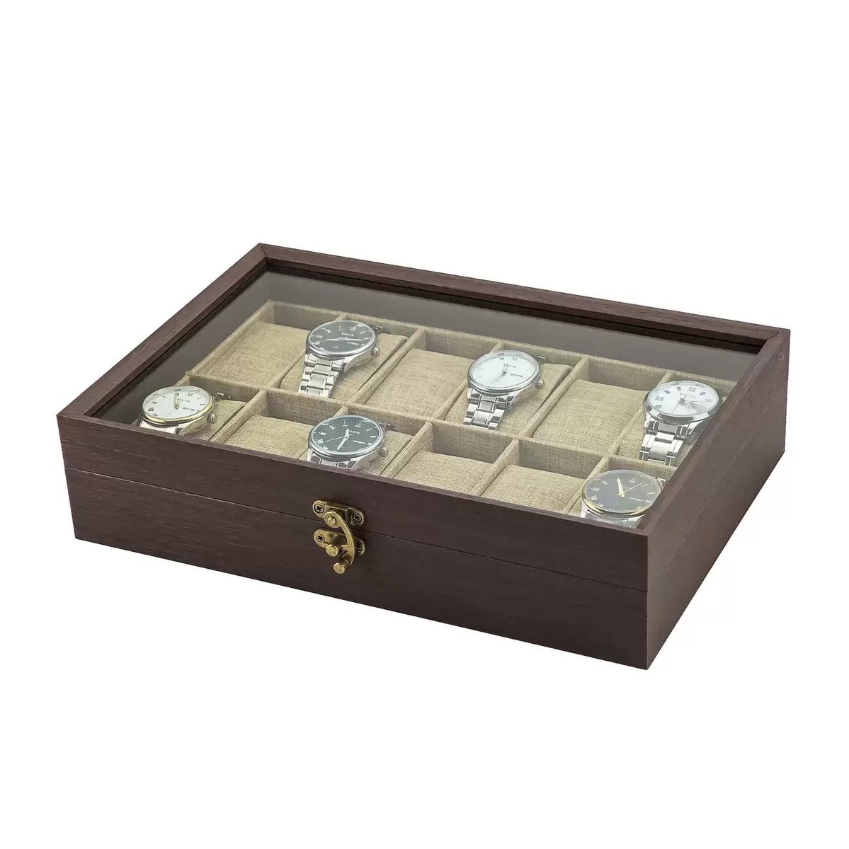 Spot Wholesale New Retro Version High-End 6-Digit Watch Box 10-Digit 12-Digit Watch Display Box Large-Capacity Storage Box