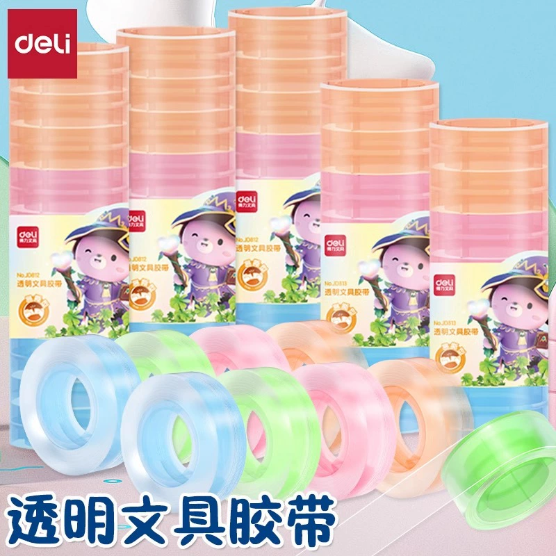 Деликатная JD812 цветная сердцевина лента 12 мм маленькая рулонная пленка липкая и сильная ручная ручная разрывная легкая офисная лента