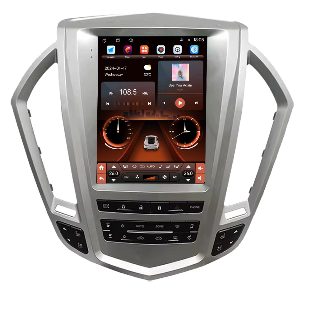 IPS полностью ламинированный большой экран Android для центральной панели автомобиля с Wi-Fi, навигацией и GPS, подходит для Cadillac SRX 2009-2012 годов.