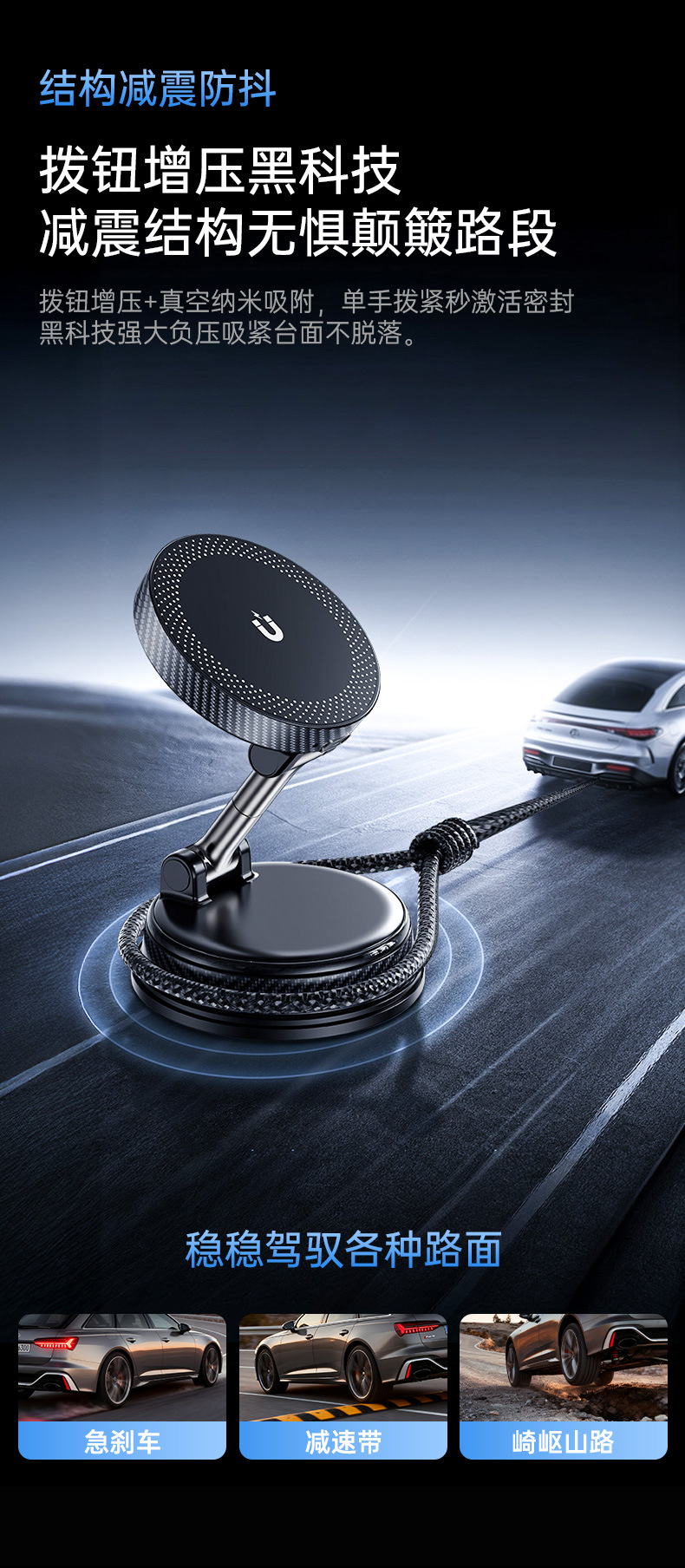 15W Wireless Suction Cup Car Phone Holder Magsafe Magnetic