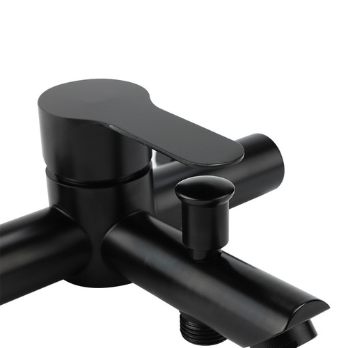 Stainless steel painted shower faucet household bathroom black hot and cold mixing valve triple bathtub shower faucet wholesale