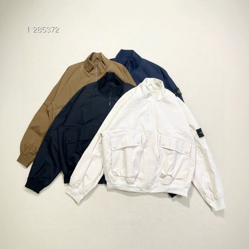 STONE cross-border classic Stone Island 26 autumn new collection: solid-color, zip-up, stand-up collar casual jacket STONE cross-border classic Stone Island 26 autumn new collection: solid-color, zip-up, stand-up collar casual jacket