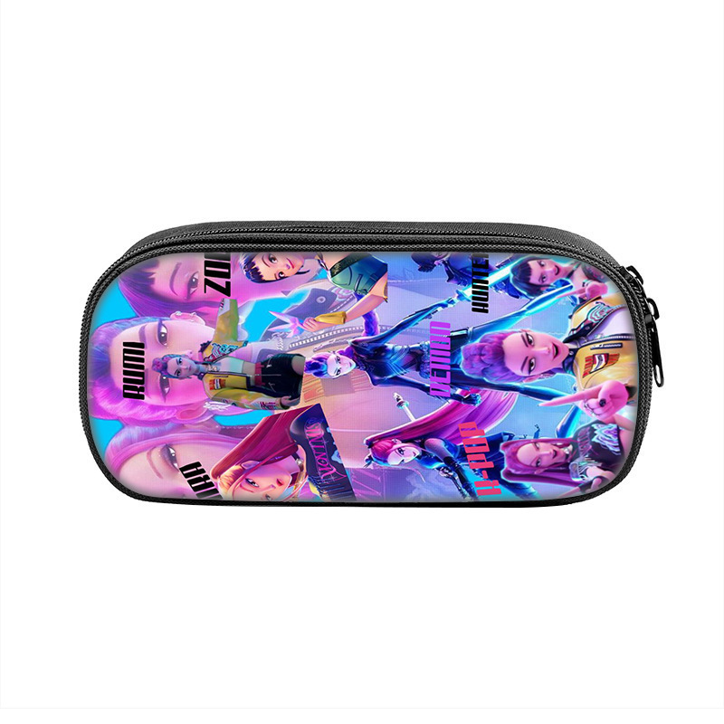 国境を越えた新製品 Huntrix Kpop プリント周辺ペンバッグ ハンター魔女グループ 小中学生鉛筆文具箱|undefined