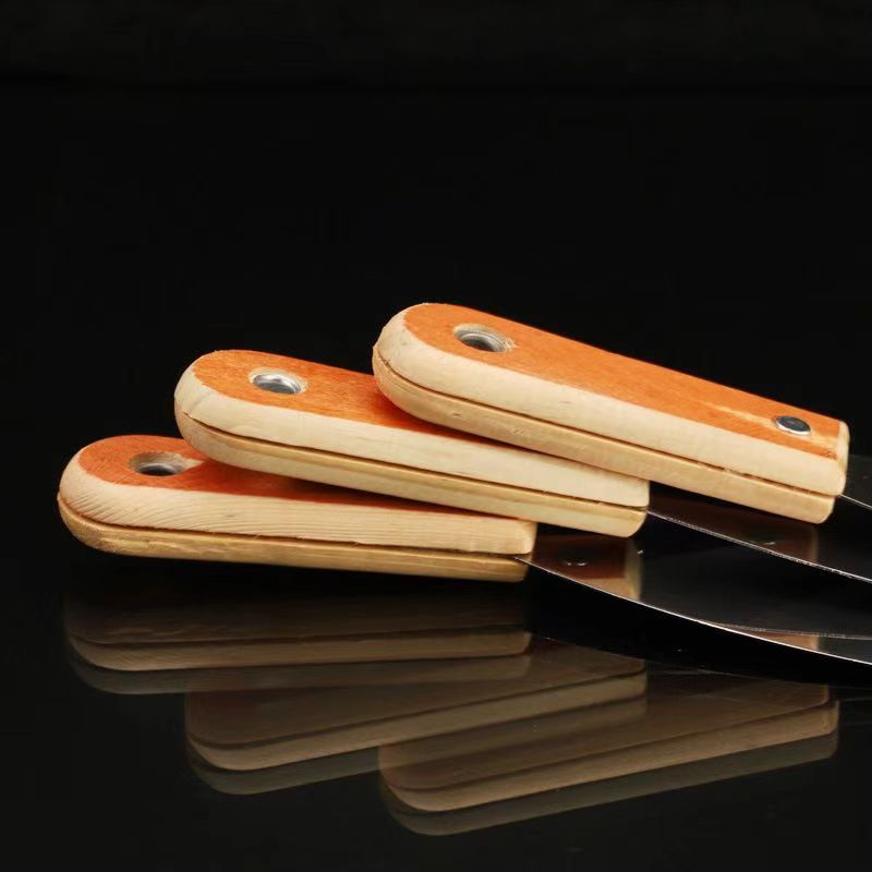 Fabricante mayorista cuchillo de estufa mango de madera acero al carbono cuchilla limpia multifuncional raspador yeso herramientas de hardware industrial doméstica