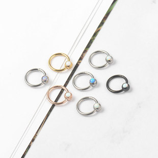 In stock sale 316L stainless steel closed ring clip spherical piercing jewelry fashion earrings nose ring ear bone ring wholesale