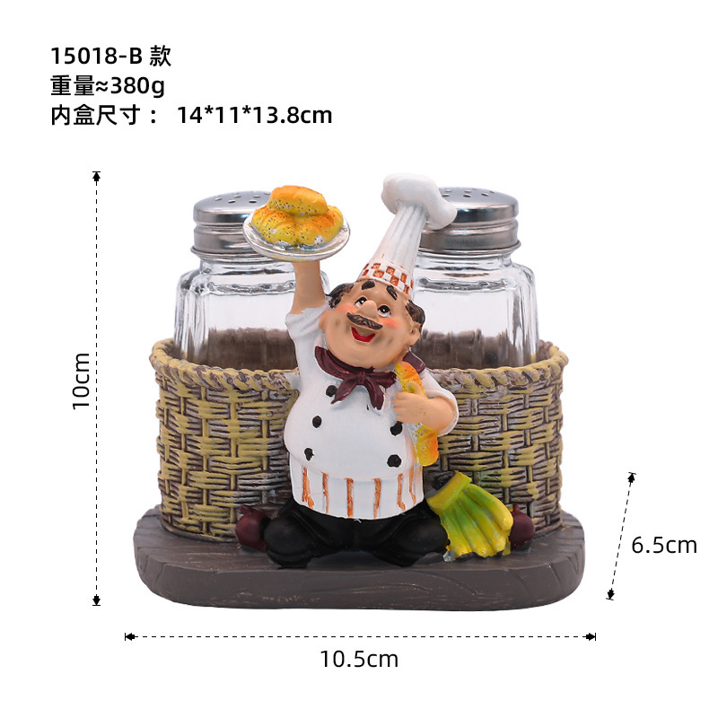 シンプルで現代的なクリエイティブ工芸品のプレゼント樹脂工芸品の置物がかわいいシェフの胡椒瓶|undefined