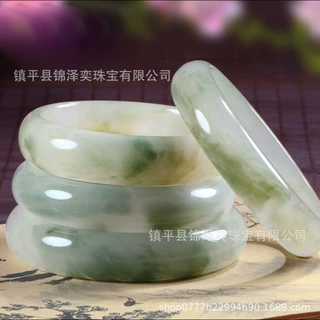 天然玉镯女款水墨天山翠金丝玉手镯玉器玉镯子玉石玉器手饰玉手镯