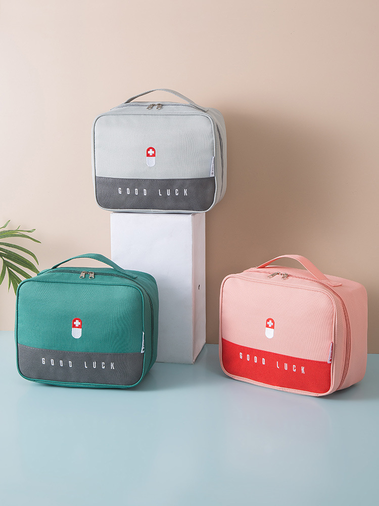 车用家用布艺急救药箱医药包户外旅行便携药盒大号手提药品收纳箱|ru