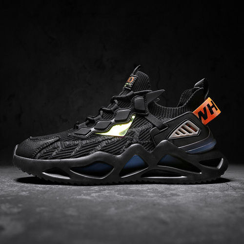 Cross-border plus-size men's shoes  spring new men's casual shoes breathable running shoes with sock mouth trendy men's shoes