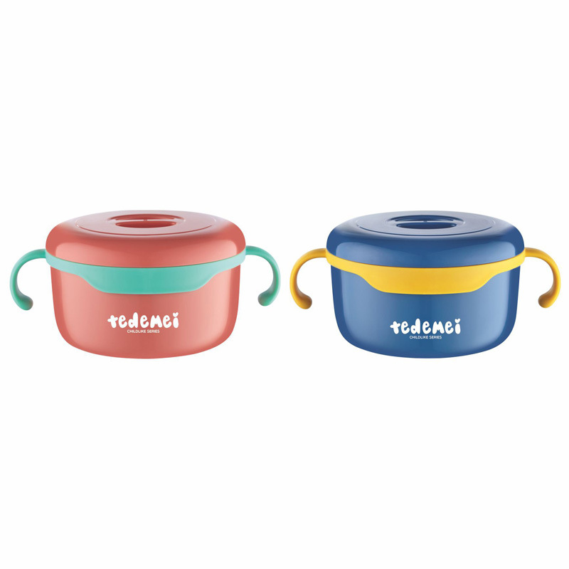 Tedemei high quality 304 stainless steel children's lunch box cartoon baby stainless steel snack box children's water cup