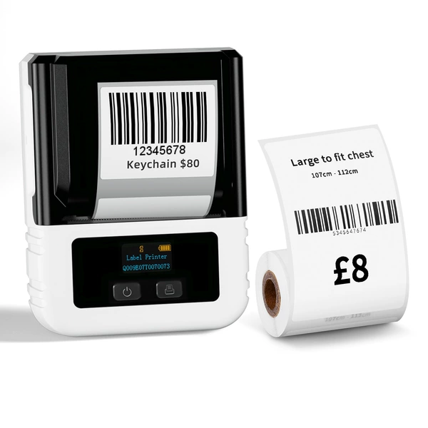 Two-inch [M120 English version] White + 1 roll of printing paper
