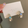 Fashionable silver needle, earrings, silver 925 sample, Japanese and Korean, internet celebrity