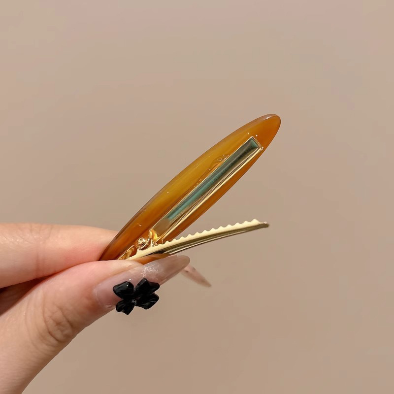 Acetato francés elíptico broca para el cabello lateral de la mujer frisa broca para el cabello otoño y invierno temperamento de alta calidad broca para el cabello de boca de pato image 5