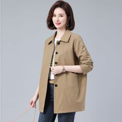 妈妈风衣女春秋中长款2025年新款宽松大码休闲上衣中老年显瘦外套