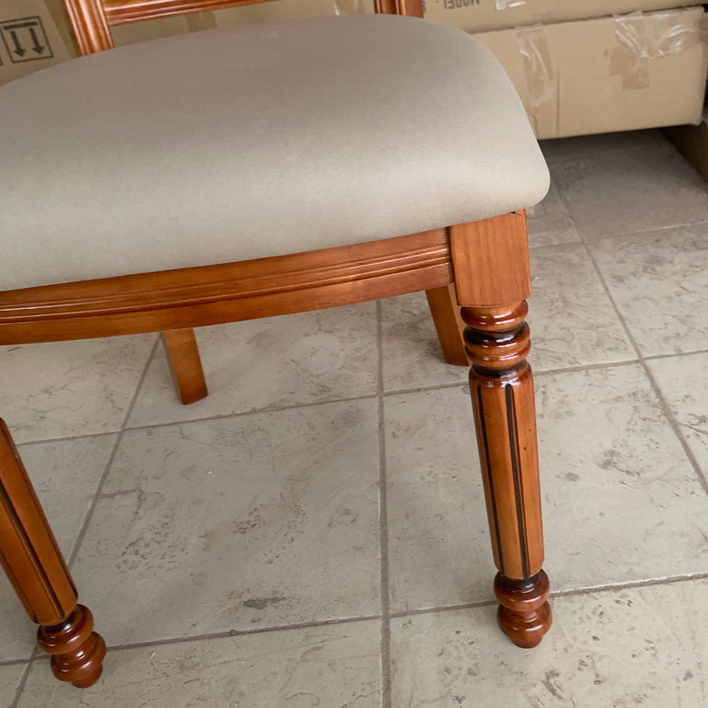 Simple solid wood dining chair Hotel antique backrest chair…