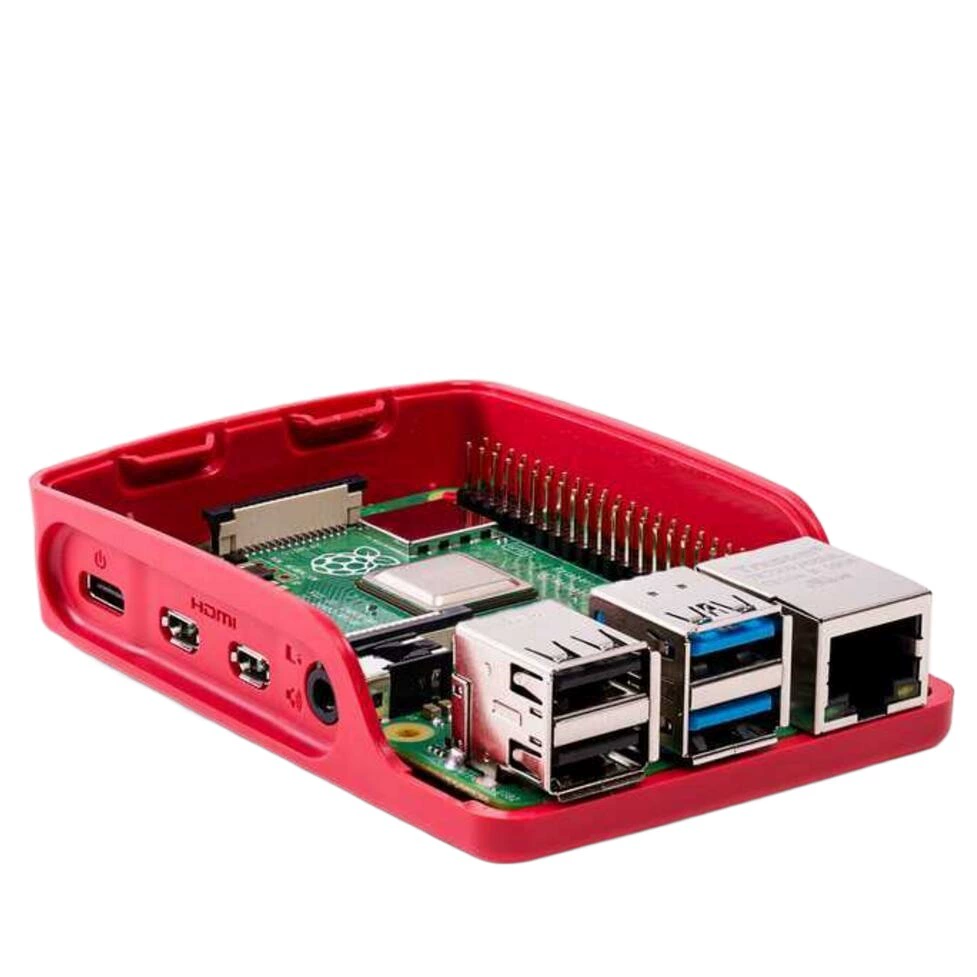 Официальный корпус Raspberry Pi 4-го поколения B Корпус Raspberry Pi 4B Красно-белый отдает радиатор