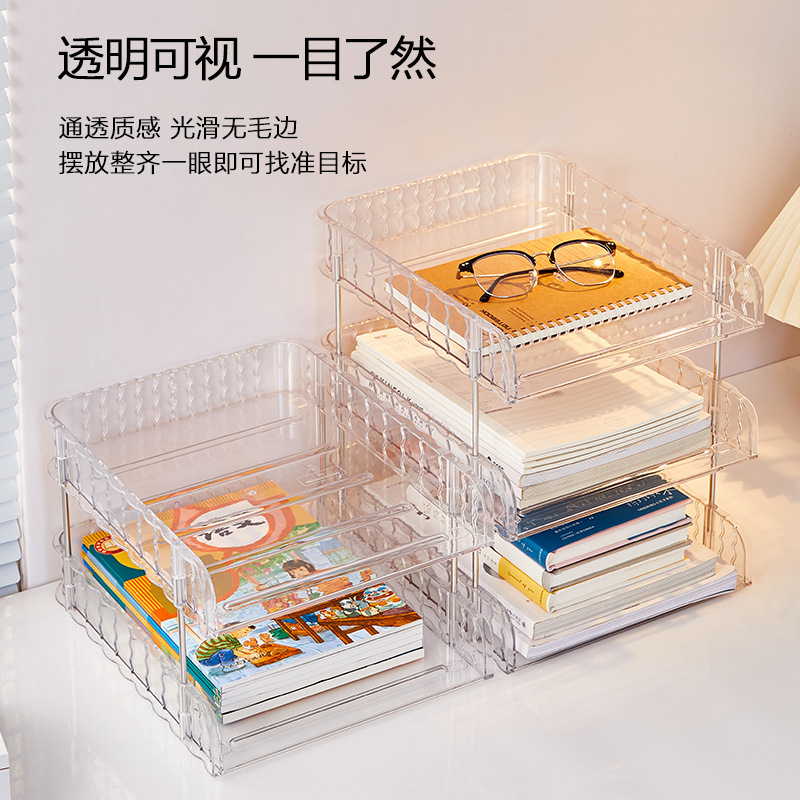 专用透明可视文件架桌面收纳柜文件收纳整理文具办公室A4纸懒人|undefined
