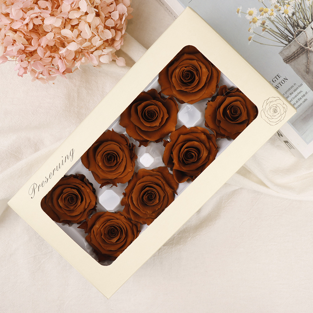 Cabeza de Rosa Preservada B+, 4-5 cm, Regalo para el Día de San Valentín Chino, Ramo de Flores Preservadas al por Mayor, Flores Secas para DIY, 520