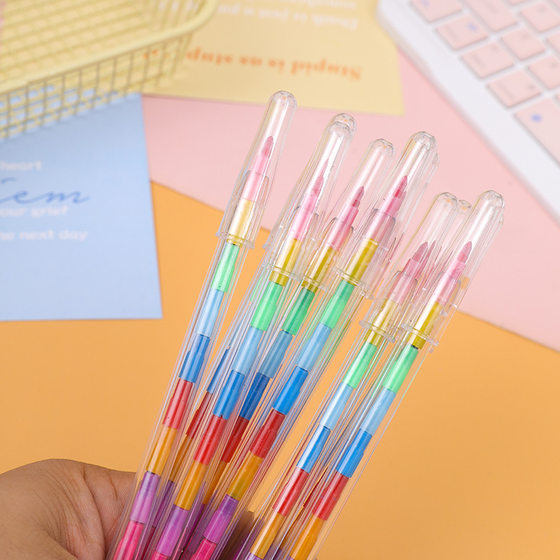 Creative block coloring crayon 11 color round crayon oil painting stick color pen color student stationery prizes wholesale