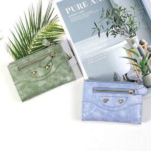 Fashion PU Small Coin Purse Short Zipper Coin Bag European and American Fashion Multifunctional Small Purse Women's Coin Purse
