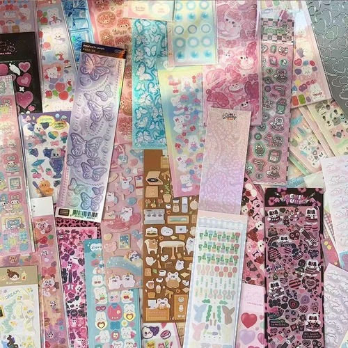 Original Korean version of Goo Card set, cute cartoon children's handbook stickers, laser Gooka stickers, handbook stickers wholesale