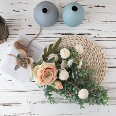 南國玫瑰蒲公英牆掛手捧花束牆飾牆掛仿真花家居裝飾花CF01104