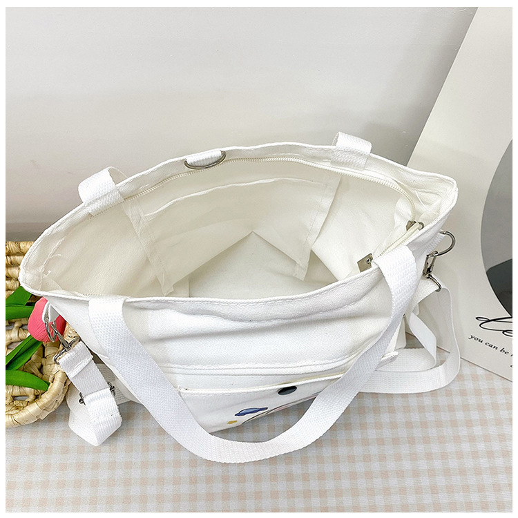 Wholesale of 2025 new cartoon casual canvas bags, large-capacity, fashionable and cute girl single-shoulder bags and tote crossbody bags undefined