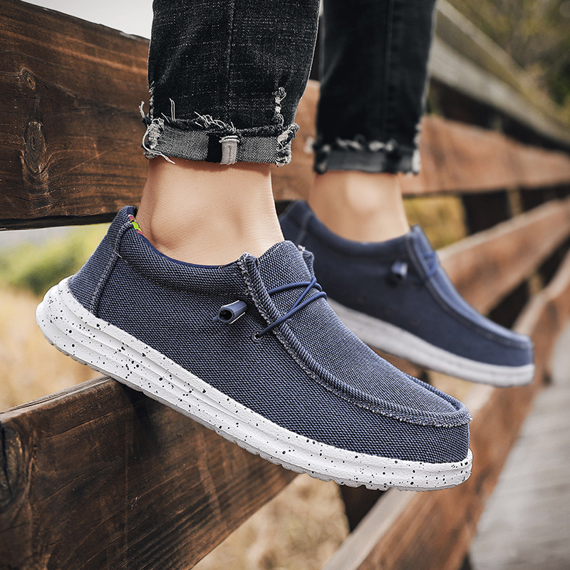 Herren Freizeitschuhe Aus Canvas Als Slipper Mit Flacher Sohle_voghion.com