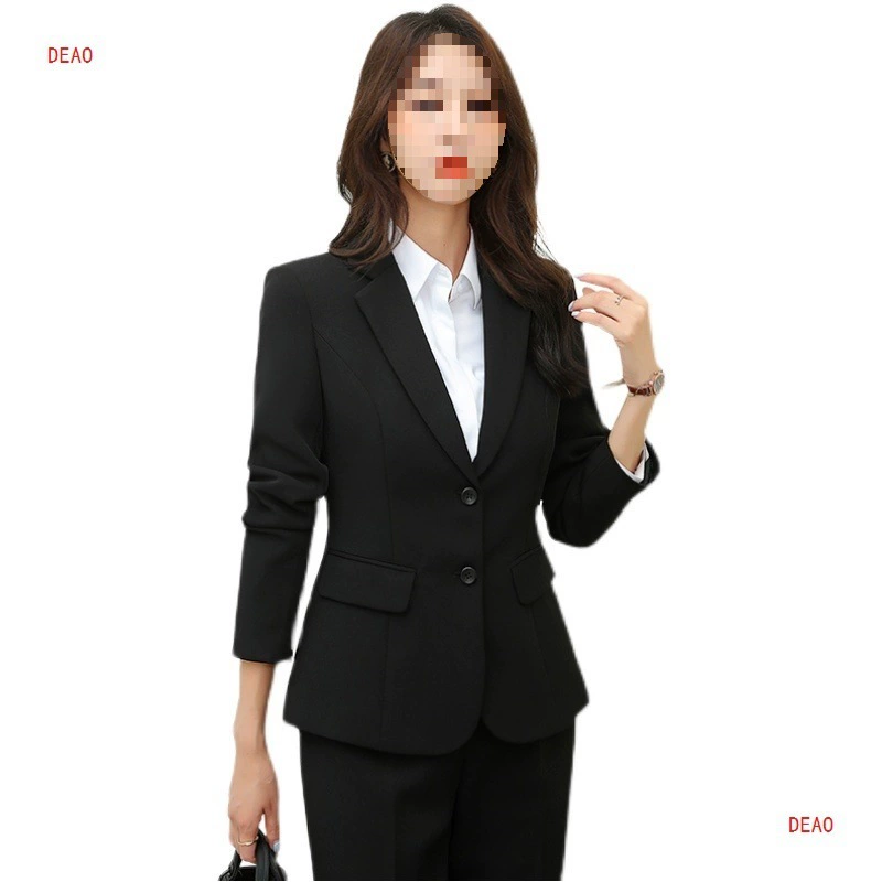 Set, long-sleeve, classic suit jacket for work, slim fit