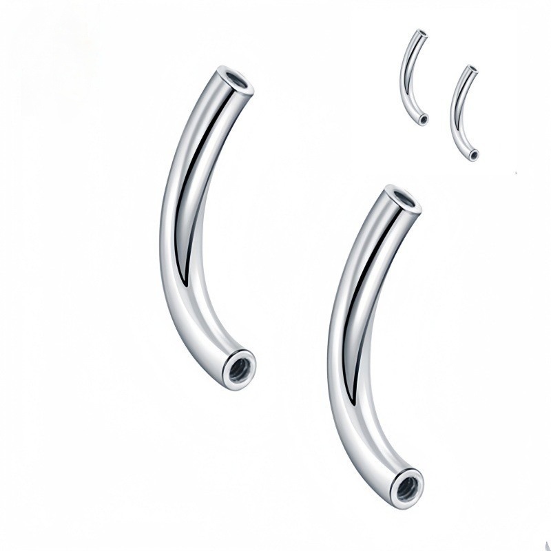 Silver pointed spike labret stud material detail