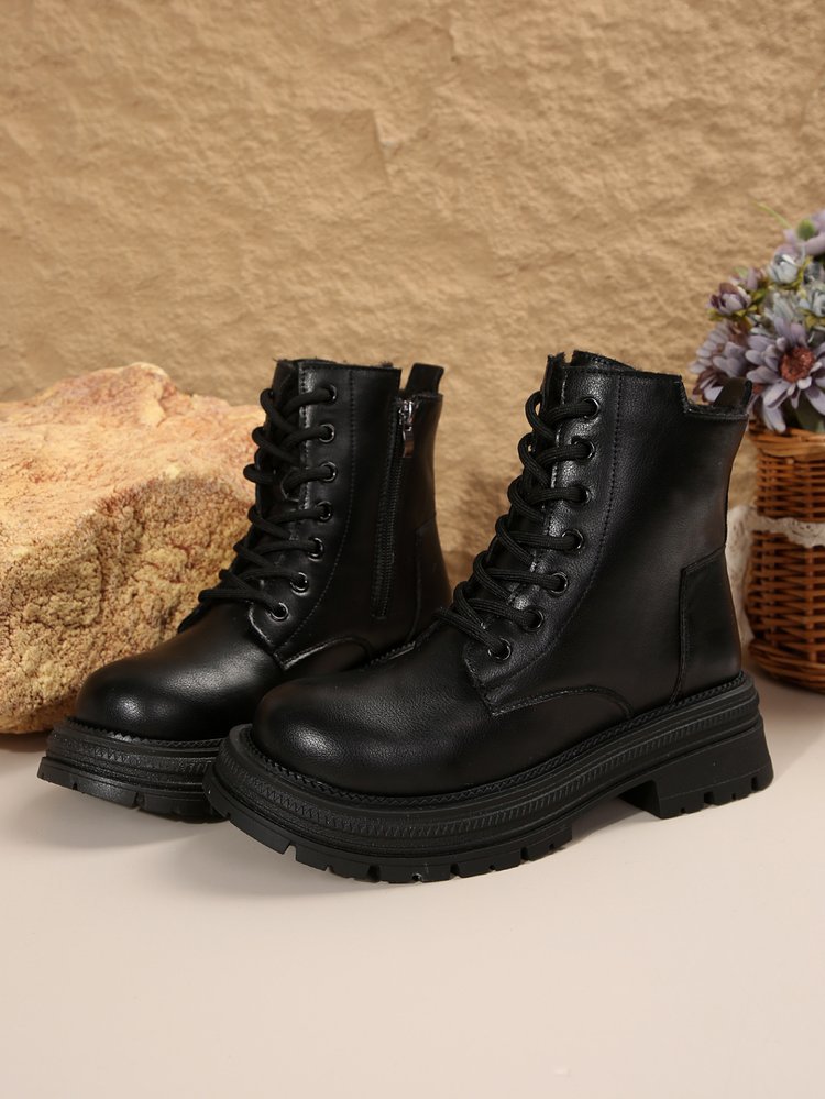 Outono e inverno novo estilo britânico moda sapatos de algodão botas de algodão feminino botas curtas explosivas_voghion.com