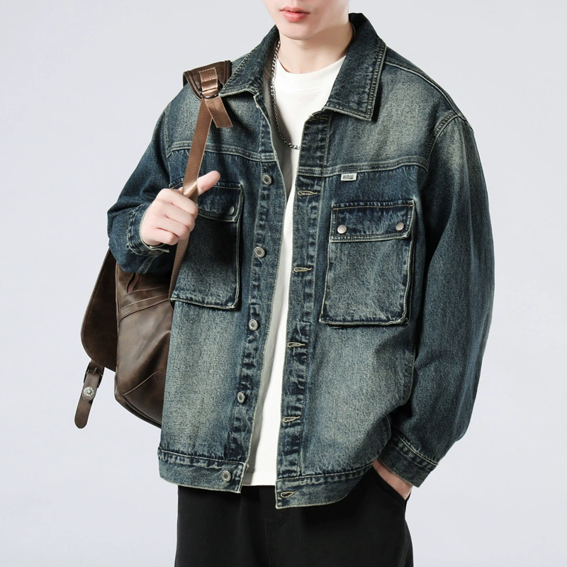 Denim spring demi-season jacket for leisure for elementary school students